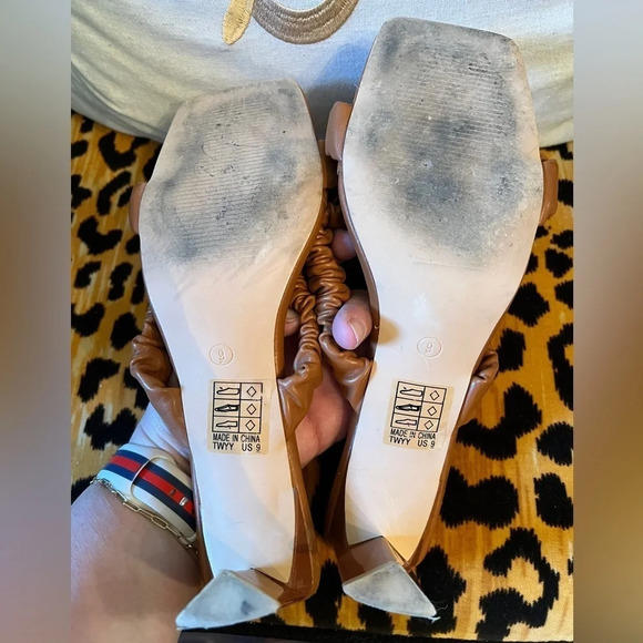 LULUS Twyy Medium Nude High Heel Sandals Square Toe Strappy Scrunchie Sandals - Picture 8 of 10